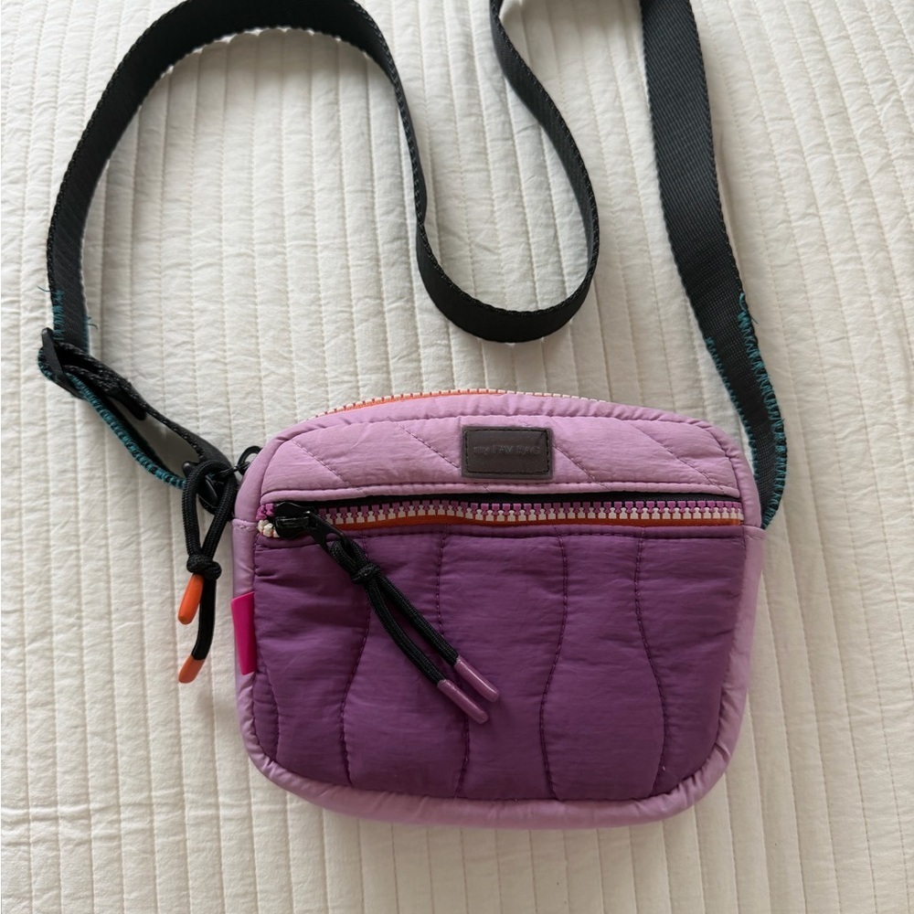 Zara Purple Quilted Crossbody Bag